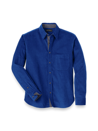 Cotton Corduroy Casual Shirt - Blue