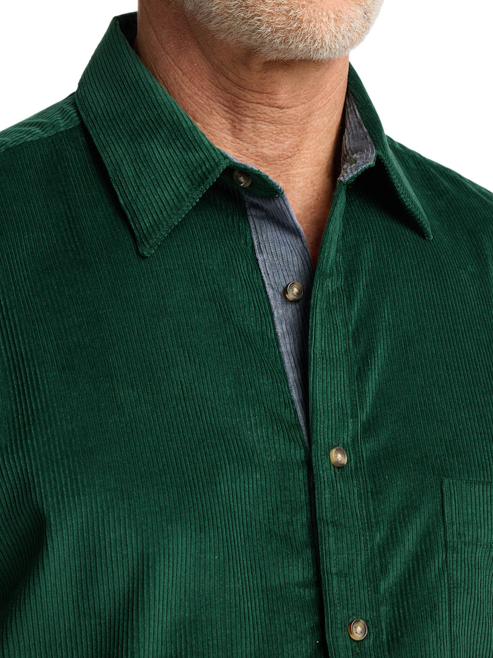 Cotton Corduroy Casual Shirt - Green Slim Fit / Small Cotton Corduroy Casual Shirt - Green Slim Fit / Small