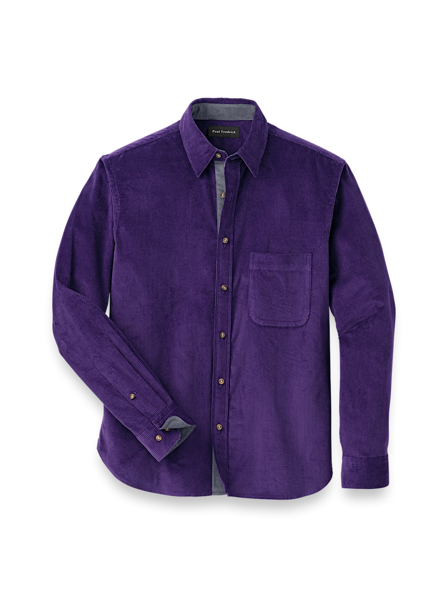 トップス 1950s open collar purple corduroy shirt SHV040L_511.png?crop=center&
