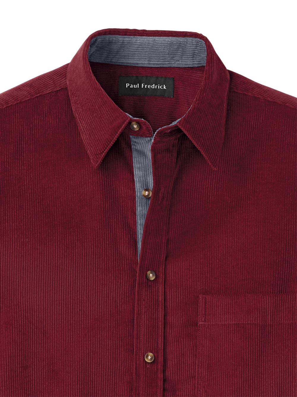Cotton Corduroy Casual Shirt - Burgundy – Paul Fredrick Cotton Corduroy Casual Shirt - Burgundy – Paul Fredrick