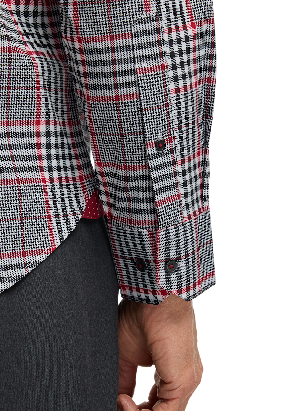 Alternate Image of Performance Stretch Plaid Casual Shirt-3