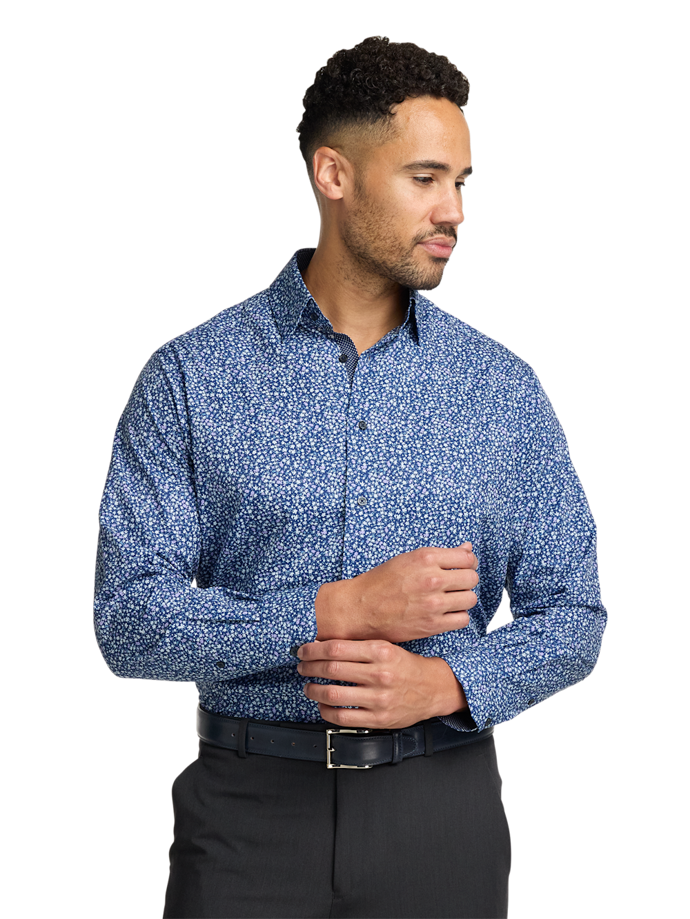 Alternate Image of Performance Stretch Floral Casual Shirt-1