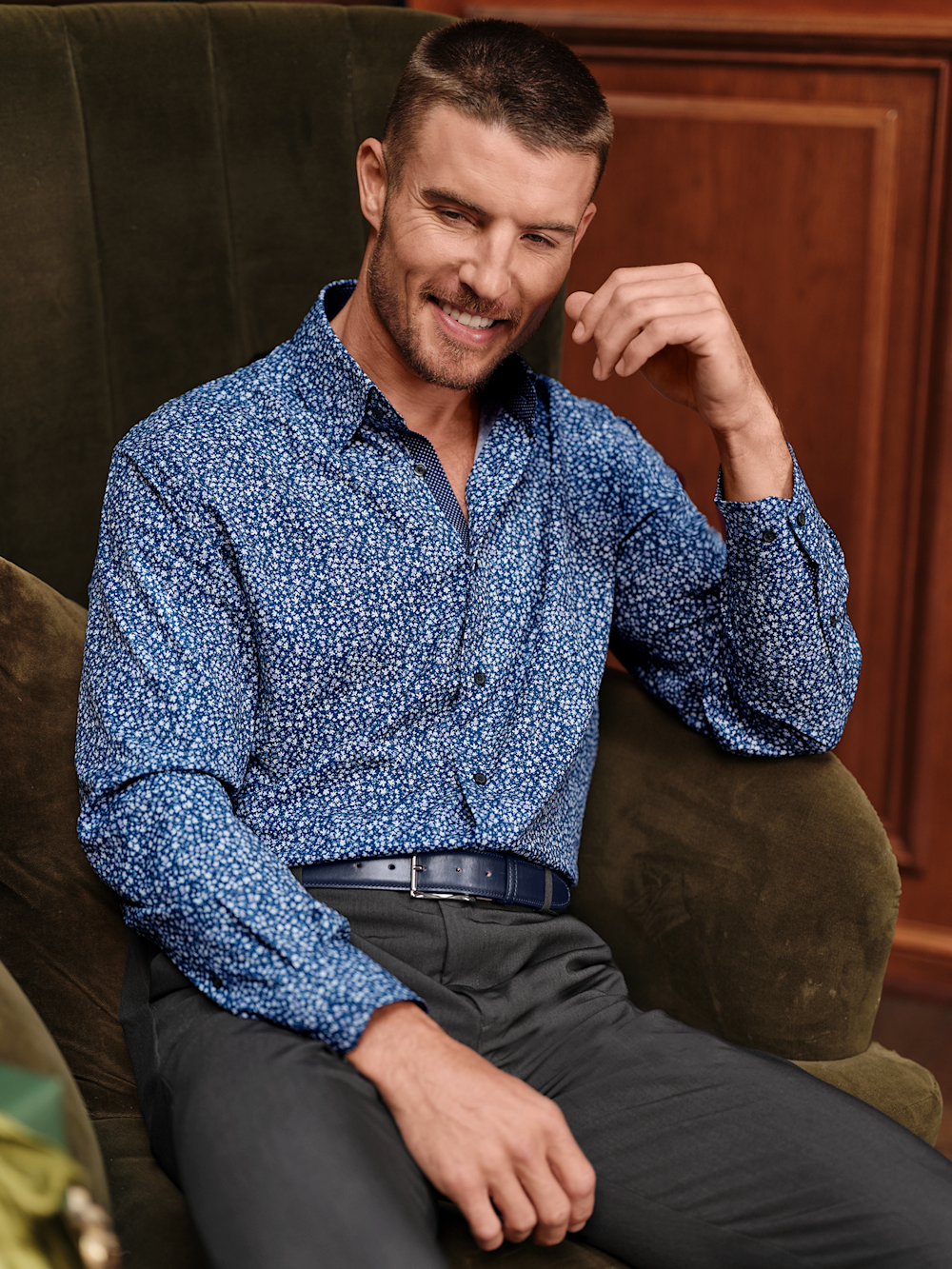 Alternate Image of Performance Stretch Floral Casual Shirt-7