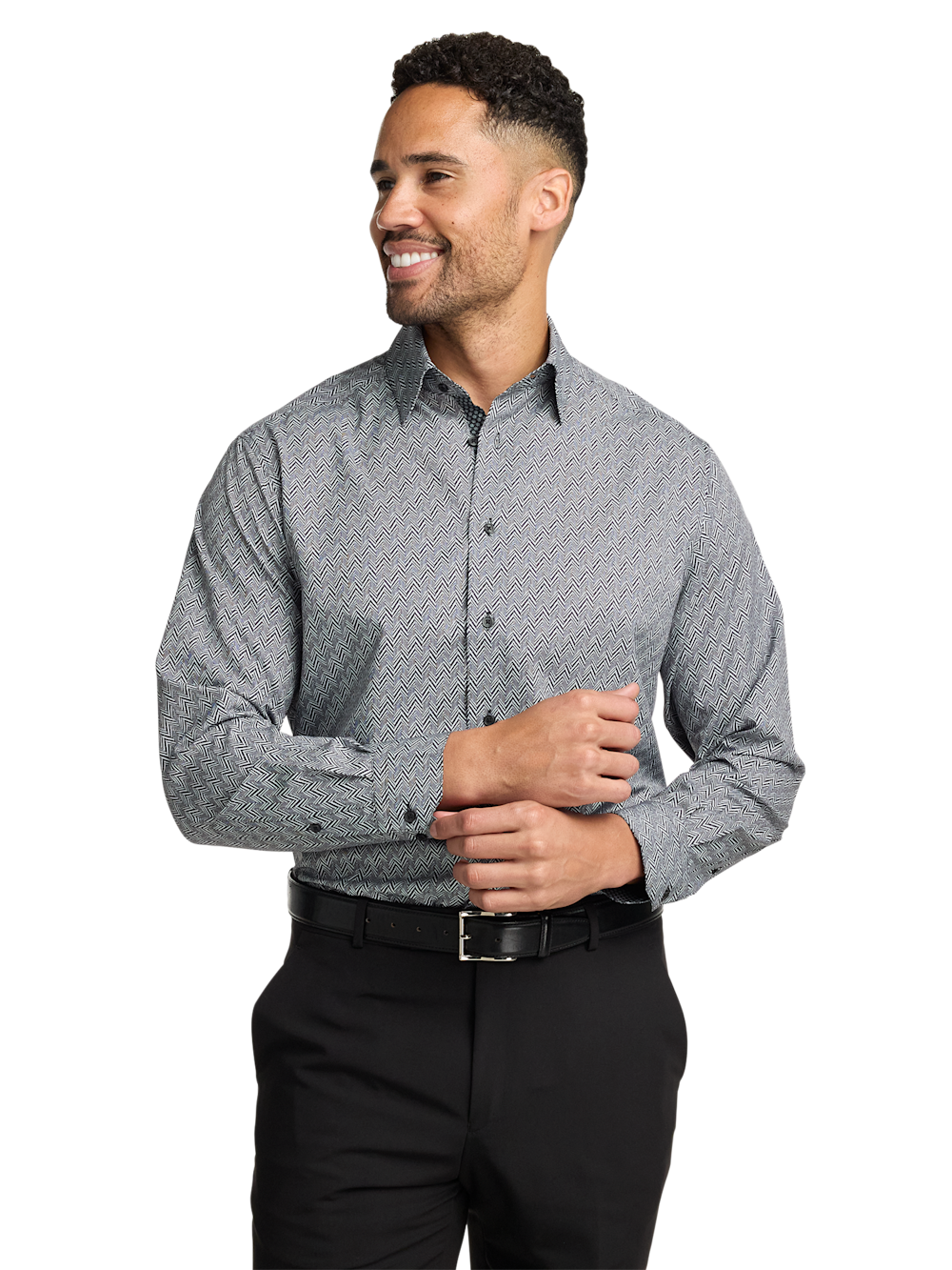 Alternate Image of Performance Stretch Chevron Casual Shirt-1