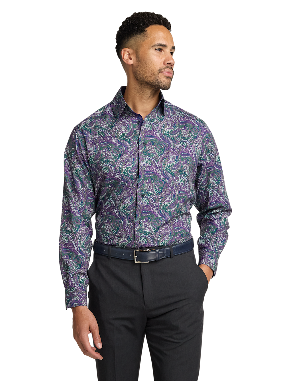 Alternate Image of Performance Stretch Paisley Casual Shirt-1