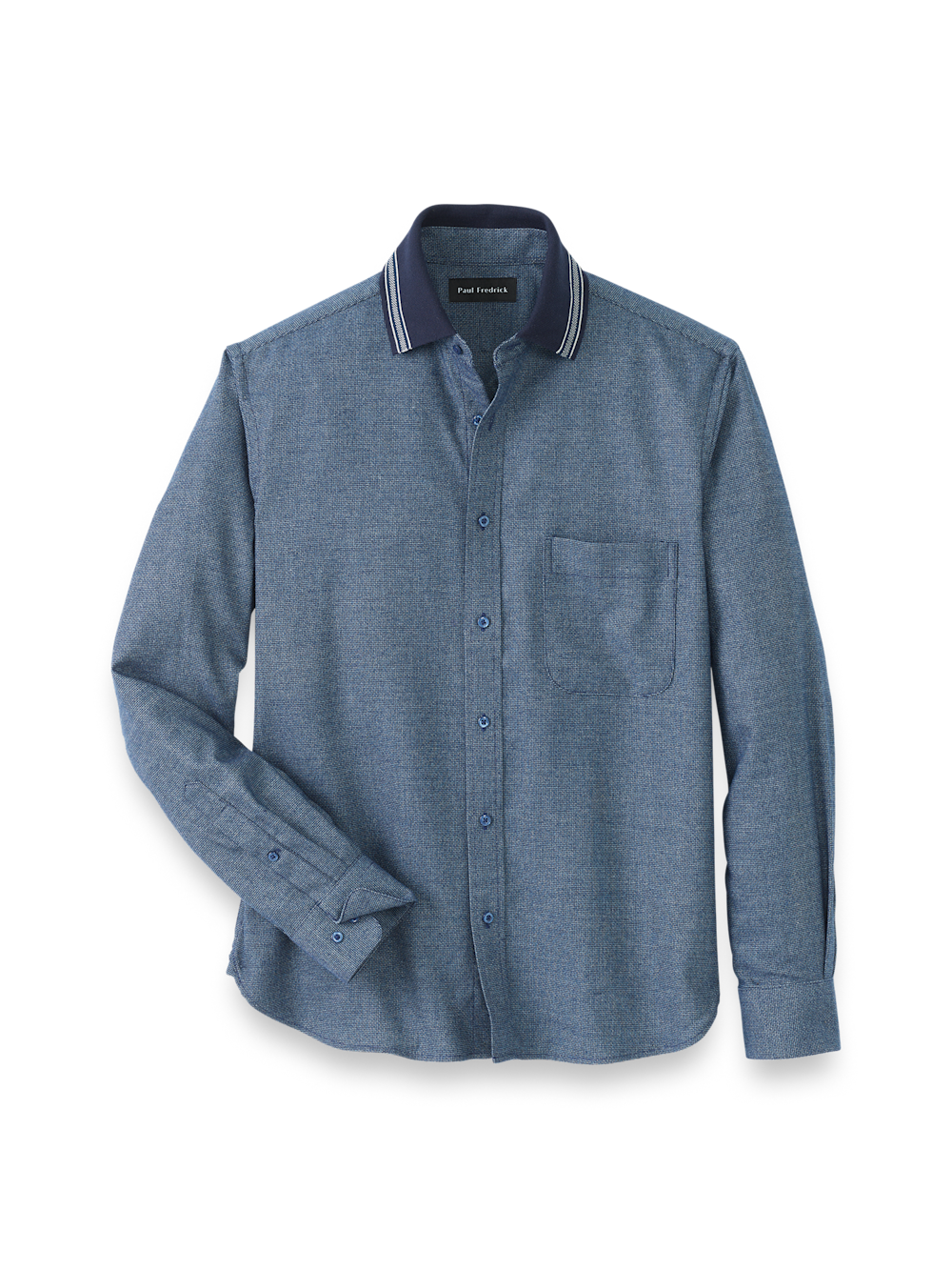 Product Image of Polyester Blend Solid Casual Shirt-Navy