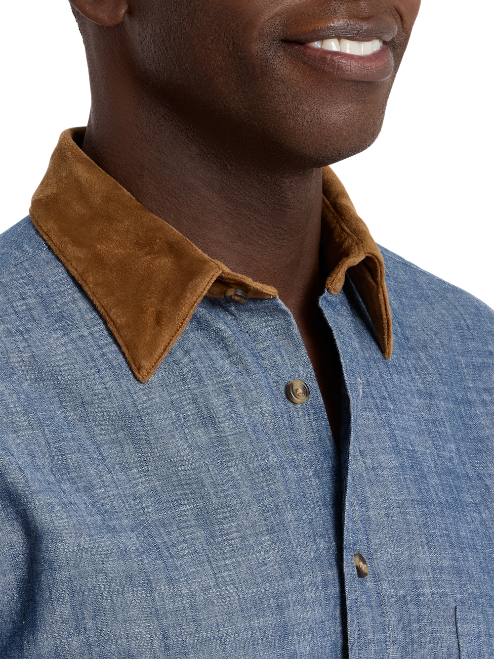 Alternate Shot of Men's Denim Blue  Shirts  - 2
