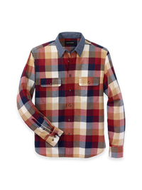 Cotton Flannel Check Point Collar Casual Shirt With Denim Collar - Multi