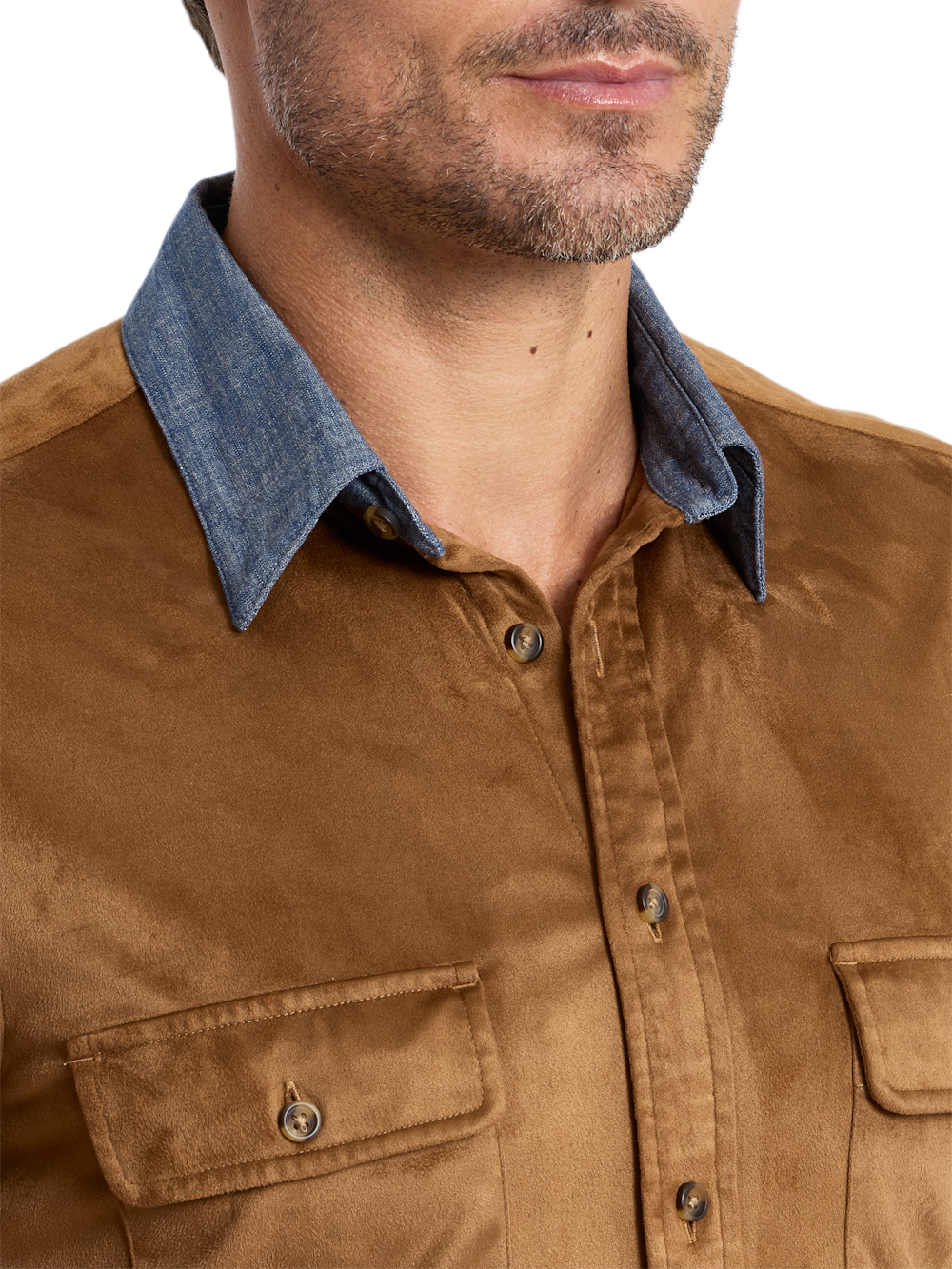Alternate Shot of Men's british tan  Shirts  - 2