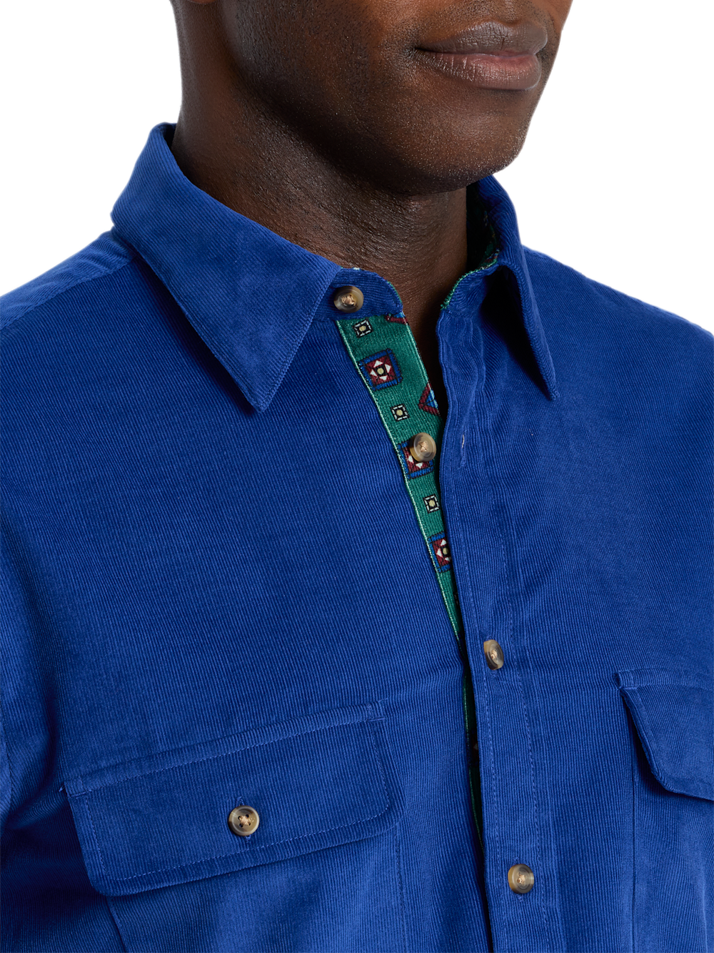 Alternate Shot of Men's blue  Shirts  - 2