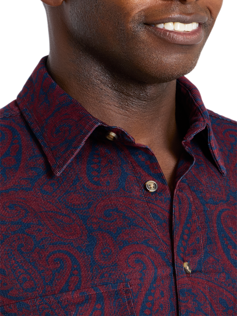 Alternate Shot of Men's burgundy multi  Shirts  - 2