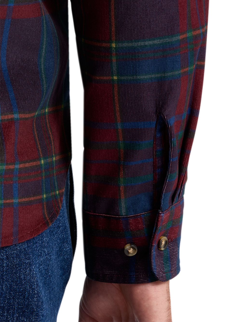 Alternate Shot of Men's burgundy multi  Shirts  - 3