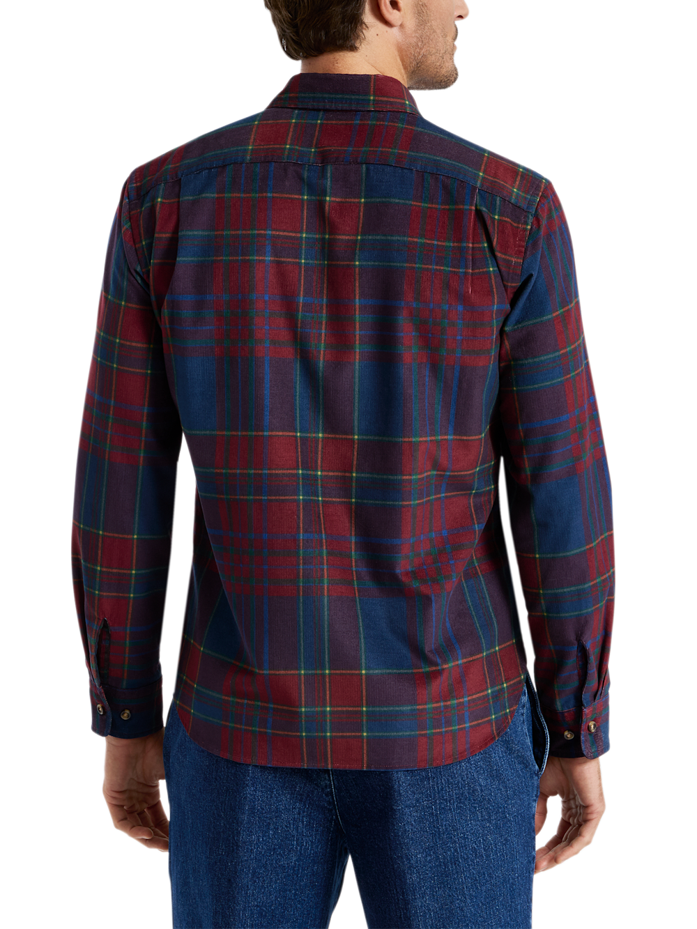 Alternate Shot of Men's burgundy multi  Shirts  - 4