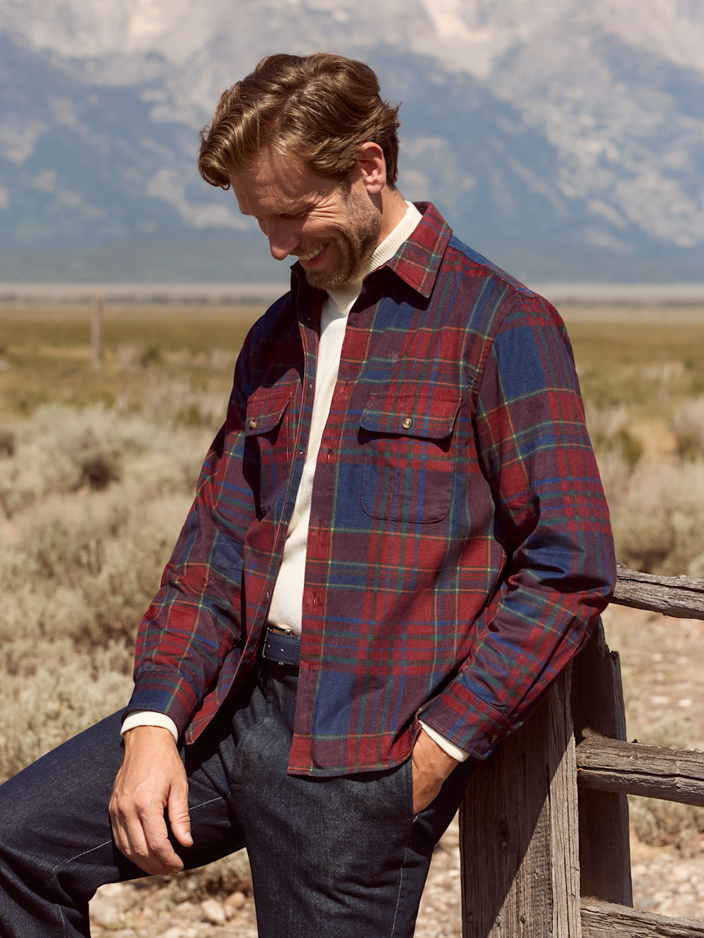 Alternate Shot of Men's burgundy multi  Shirts  - 5