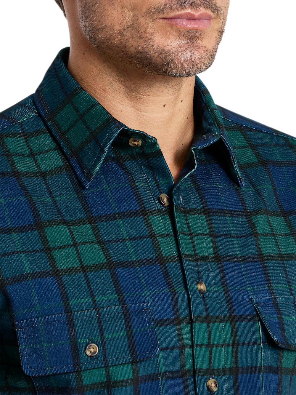 Alternate Shot of Men's navy/green  Shirts  - 2