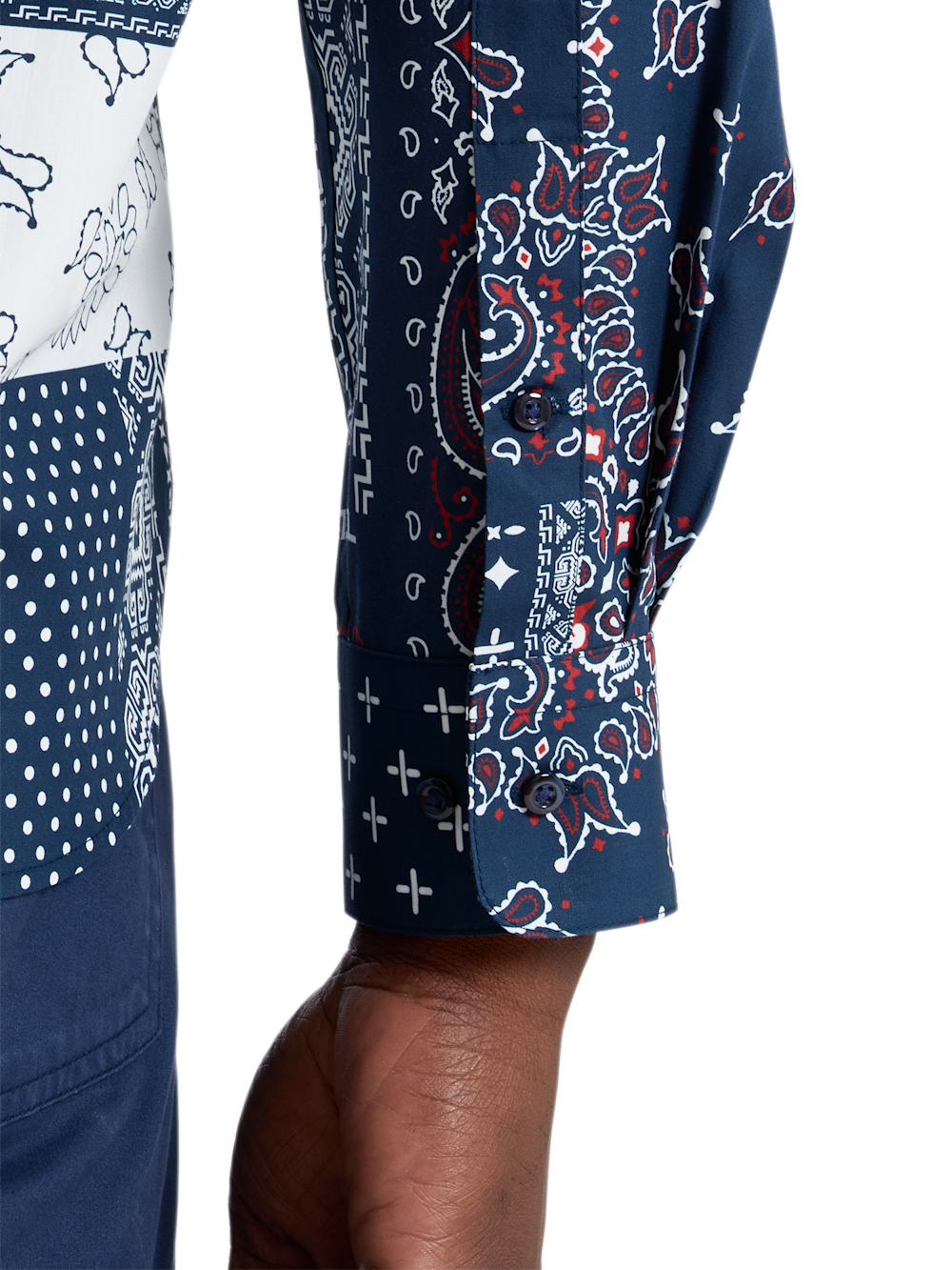 Alternate Shot of Men's burgundy multi  Shirts  - 3