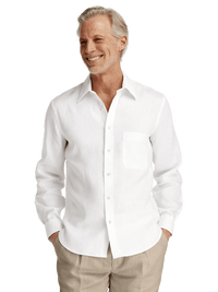 Linen Solid Casual Shirt - White