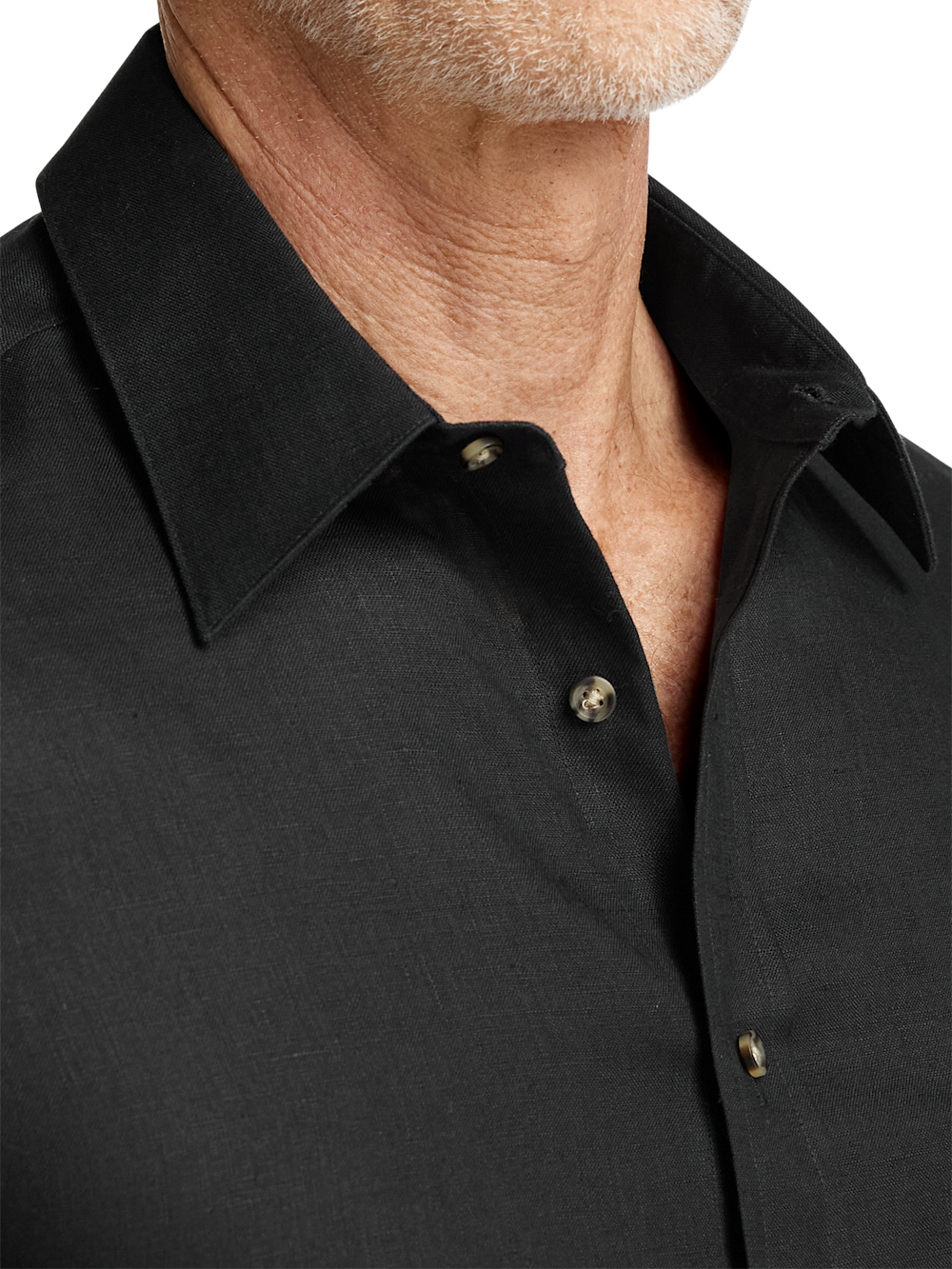 Alternate Shot of Men's Black Solid Shirts  - 2