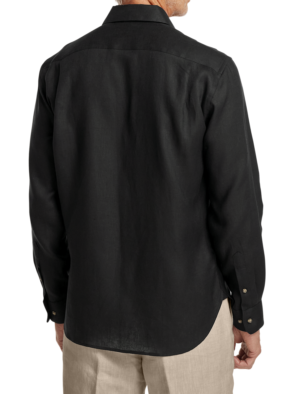 Alternate Shot of Men's Black Solid Shirts  - 4