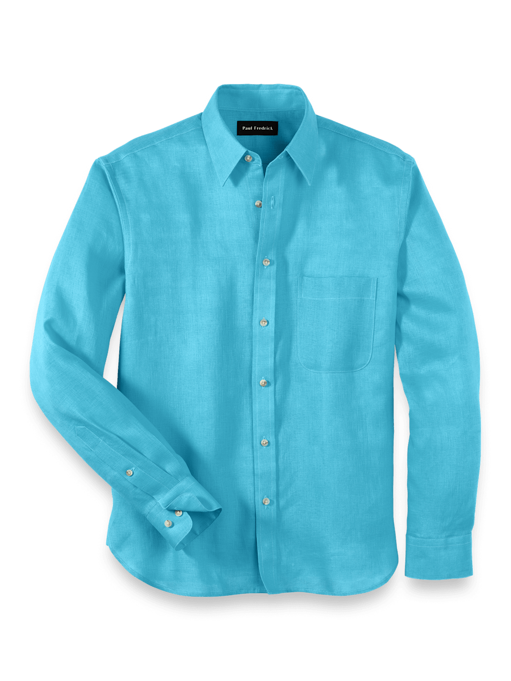Product Image of Linen Solid Casual Shirt-Aqua