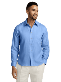Linen Solid Casual Shirt - Light Blue