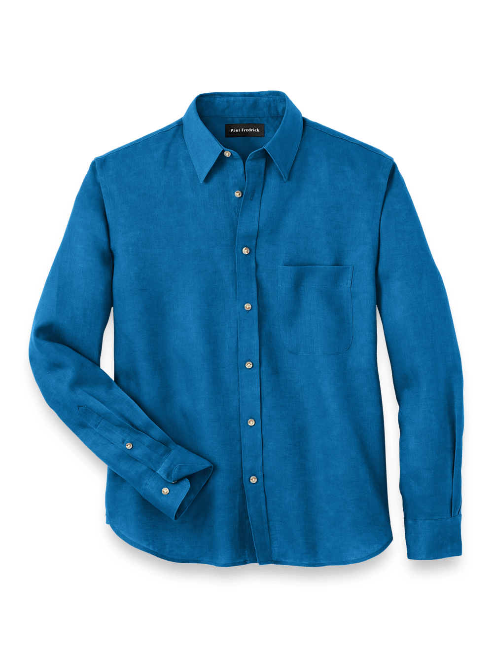 Product Image of Linen Solid Casual Shirt-Dark Blue
