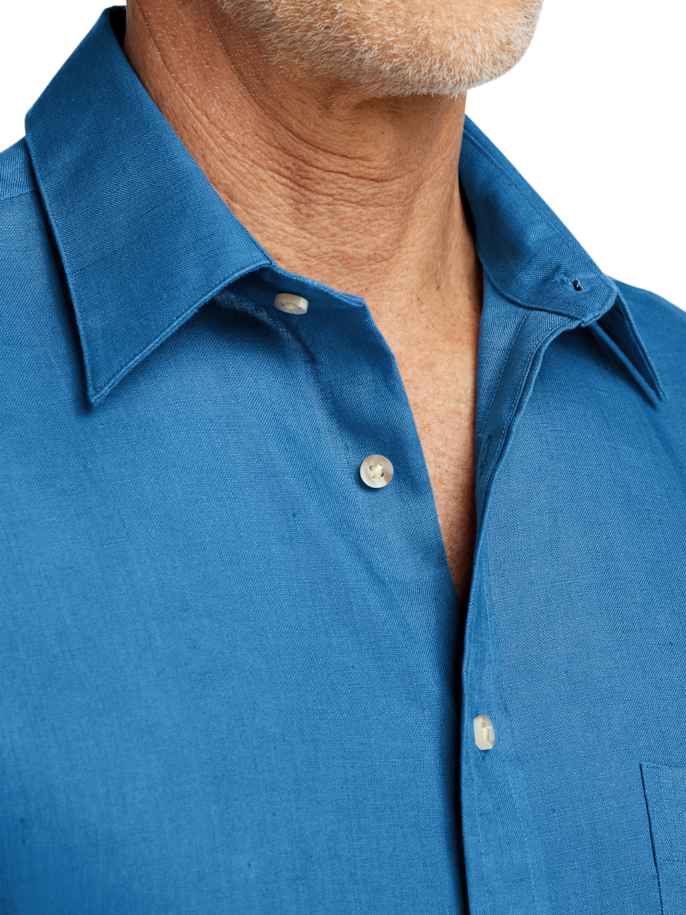 Alternate Shot of Men's Dark Blue Solid Shirts  - 2