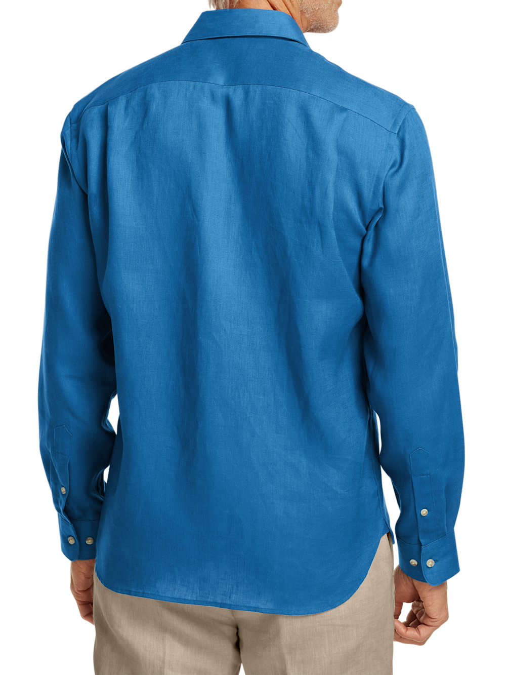 Alternate Shot of Men's Dark Blue Solid Shirts  - 4