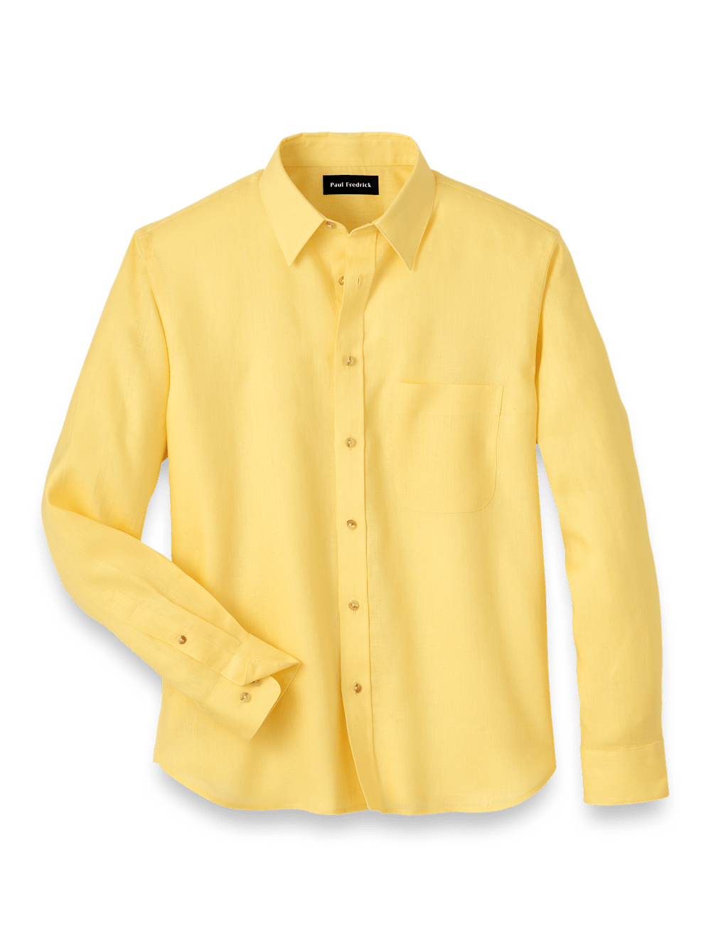 Product Image of Linen Solid Casual Shirt-Yellow