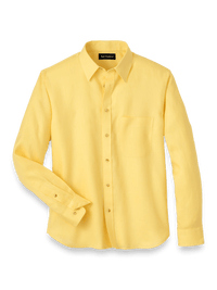 Linen Solid Casual Shirt - Yellow