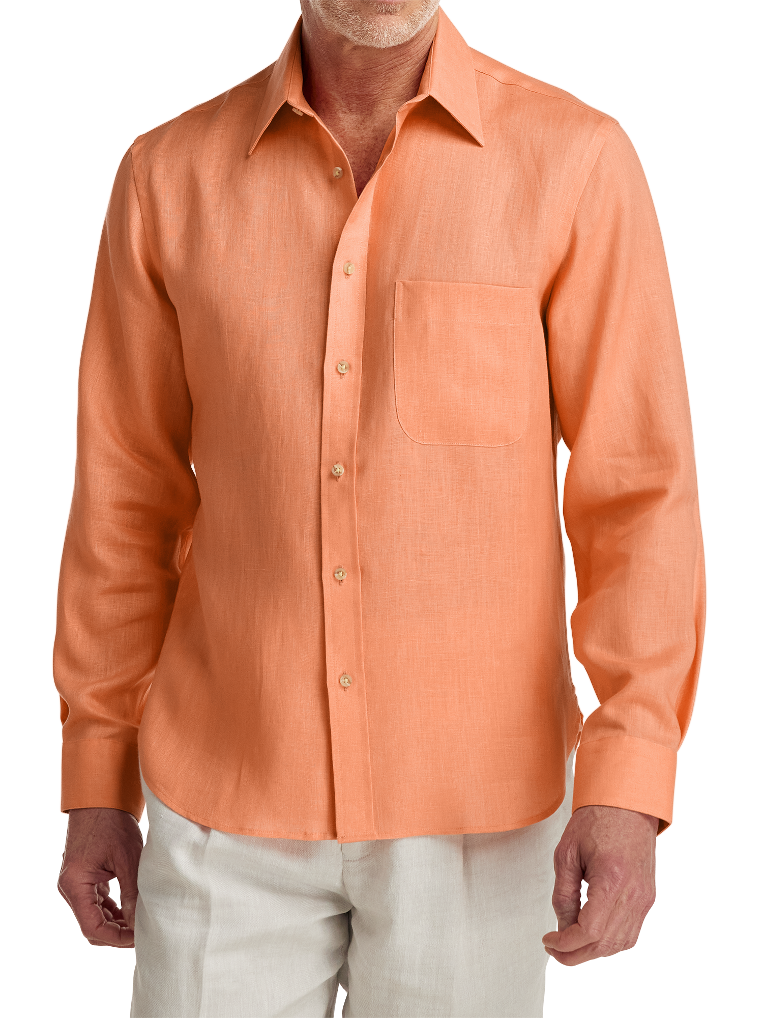Linen Solid Casual Shirt - Coral