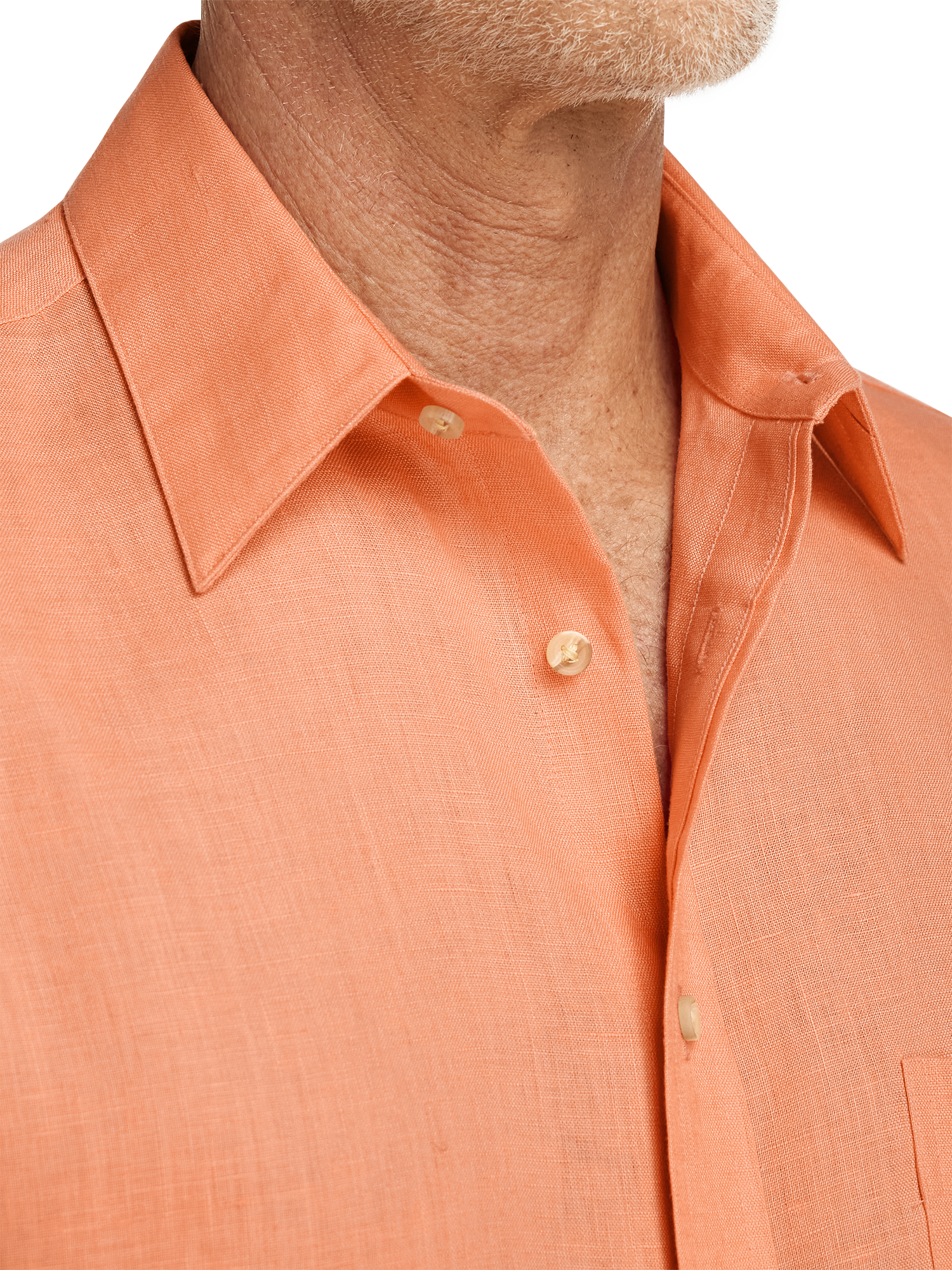 Linen Solid Casual Shirt - Coral