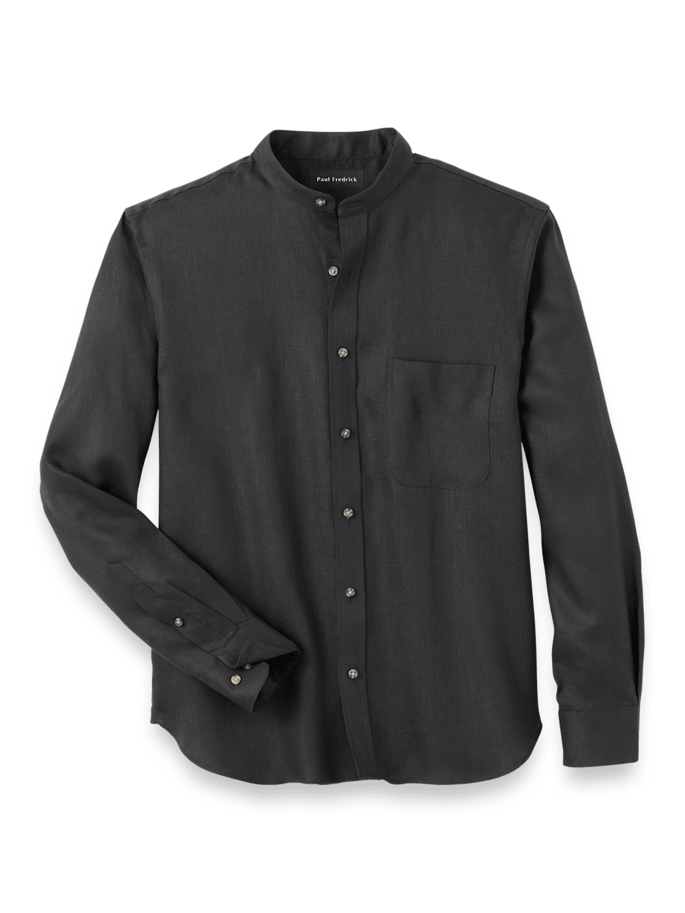 Product Image of Linen Solid Casual Shirt-Black