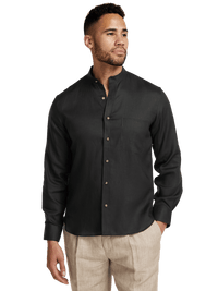Linen Solid Casual Shirt - Black