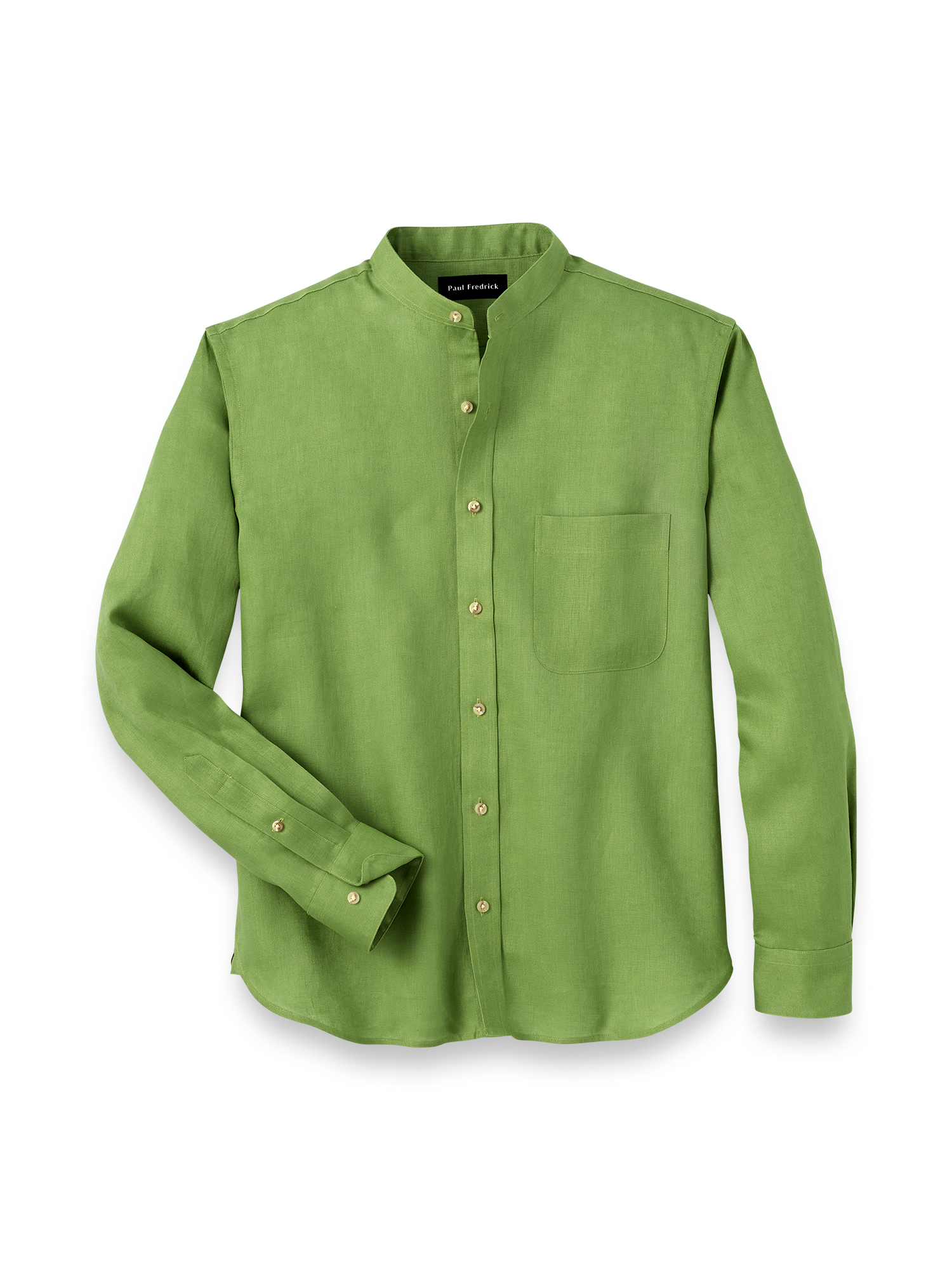 Product Image of Linen Solid Casual Shirt-Green