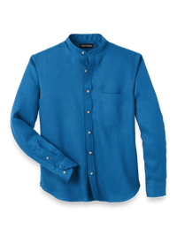 Linen Solid Casual Shirt - Dark Blue