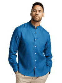 Linen Solid Casual Shirt - Dark Blue