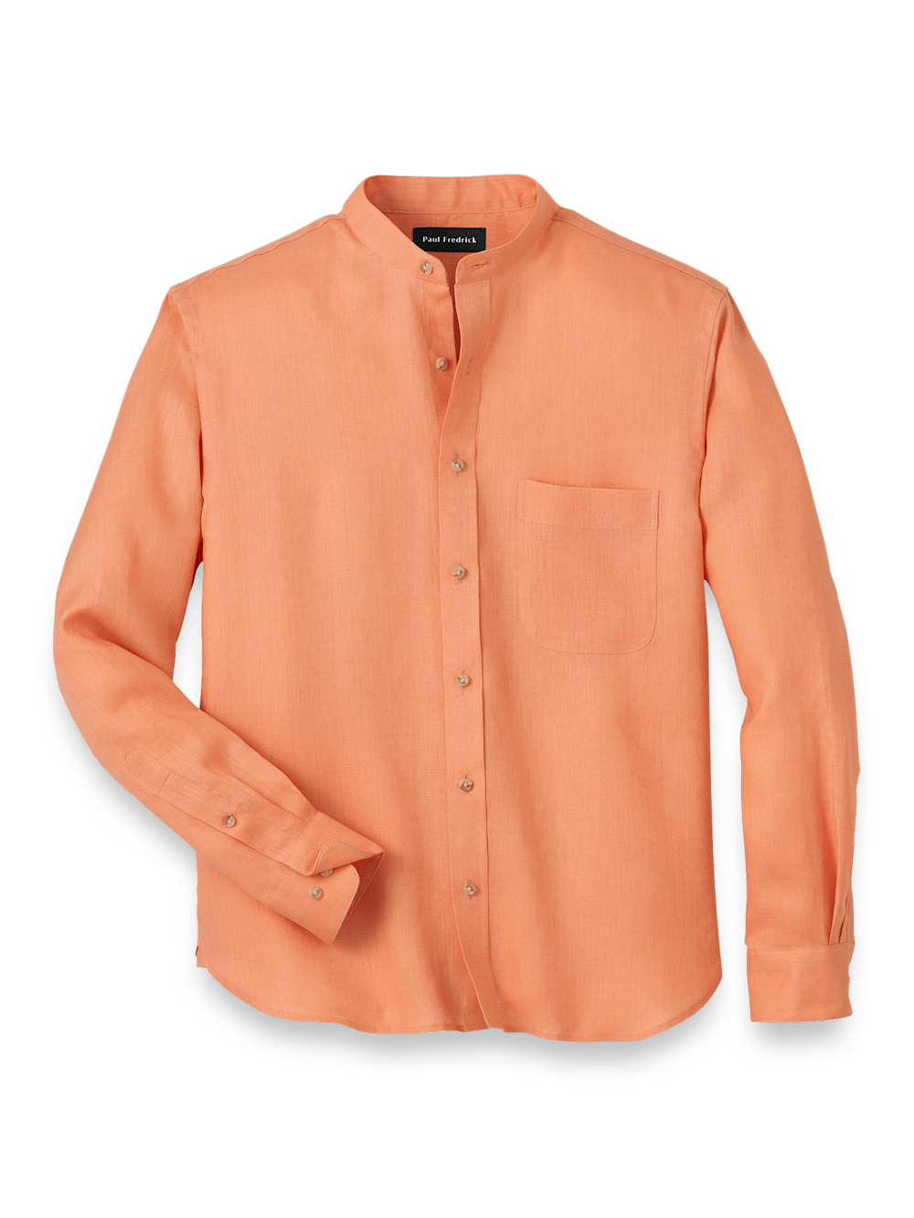 Product Image of Linen Solid Casual Shirt-Coral