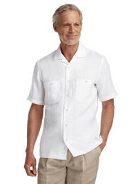 Linen Solid Casual Shirt - White