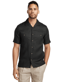 Linen Solid Casual Shirt - Black