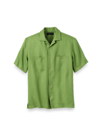 Linen Solid Casual Shirt - Green