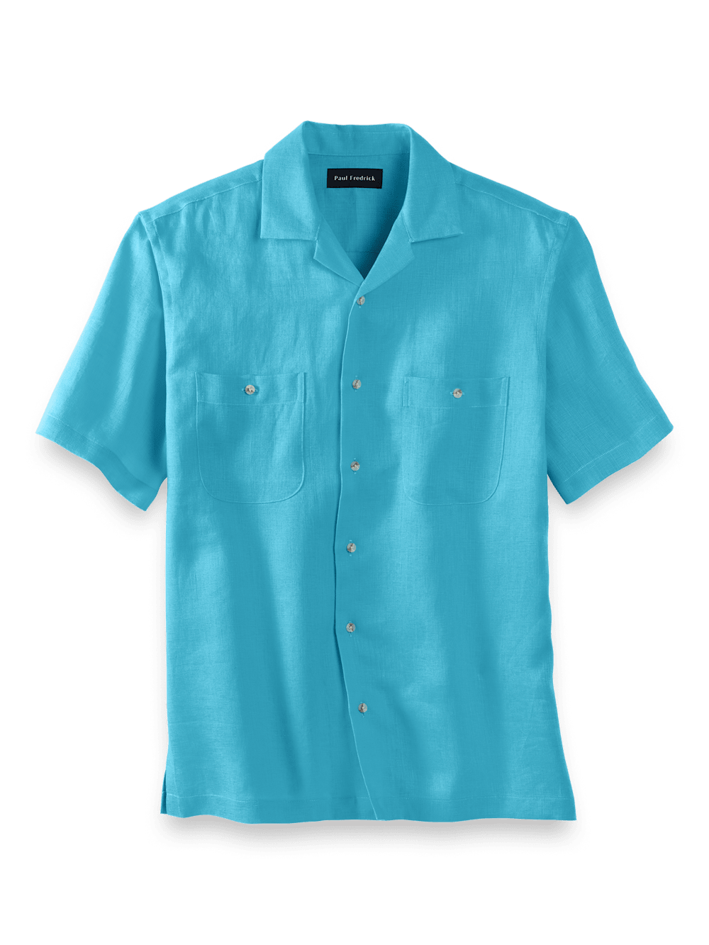 Product Image of Linen Solid Casual Shirt-Aqua