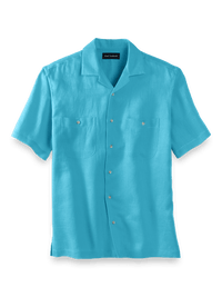 Linen Solid Casual Shirt - Aqua