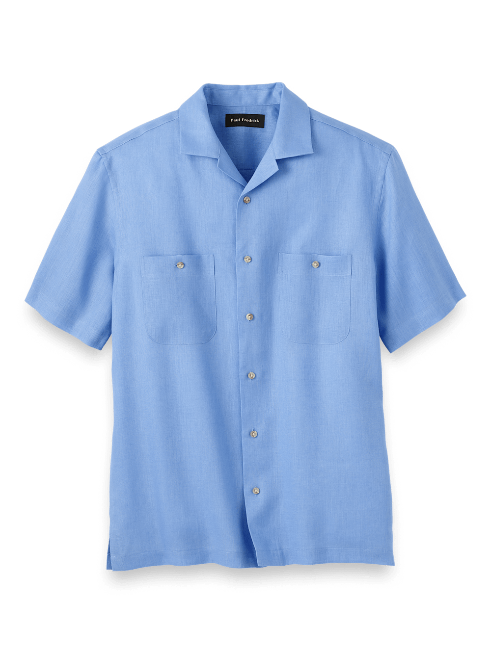 Product Image of Linen Solid Casual Shirt-Light Blue