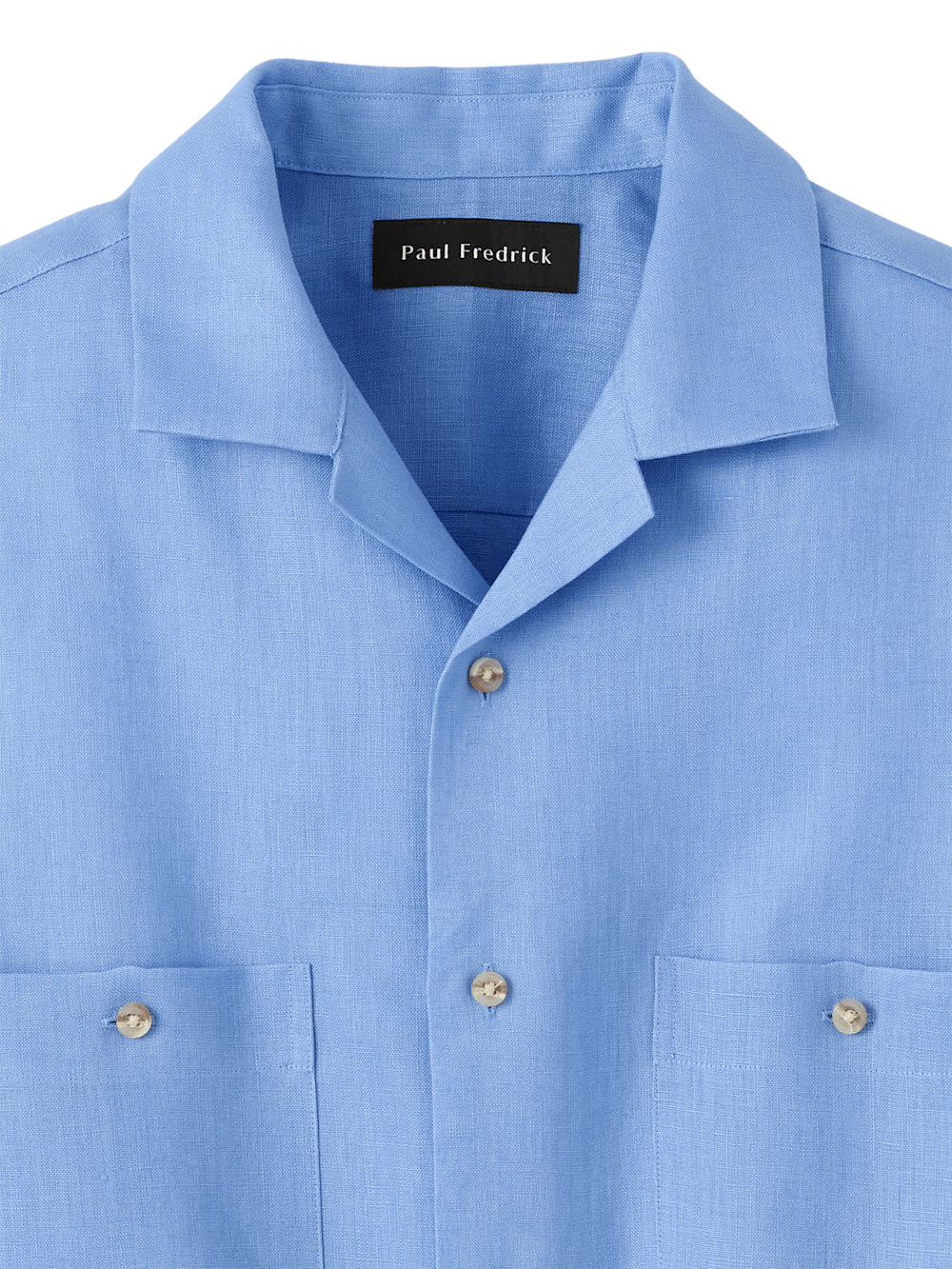 Linen Solid Casual Shirt - Light Blue Paul Fredrick Linen Solid Casual Shirt - Light Blue Paul Fredrick