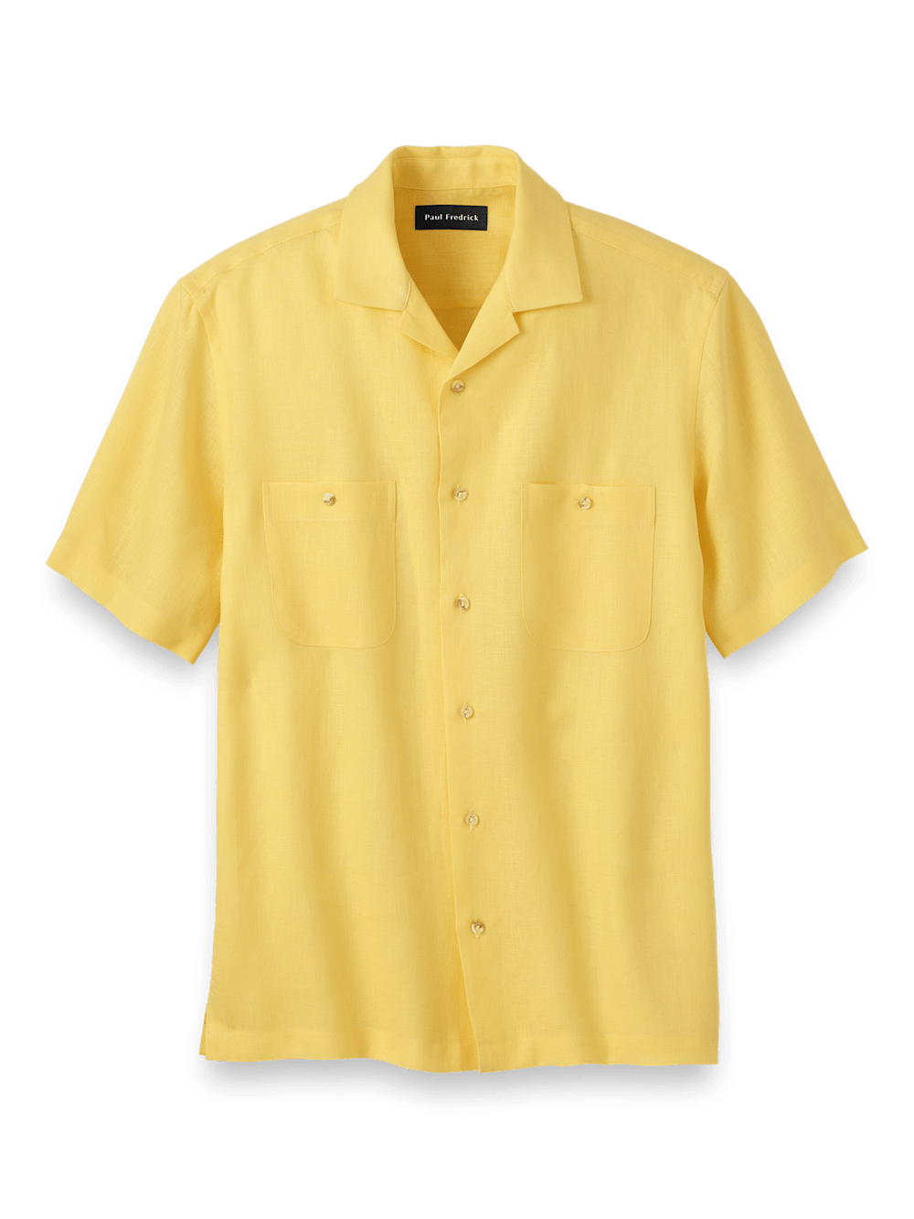 Product Image of Linen Solid Casual Shirt-Yellow