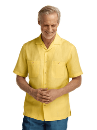 Linen Solid Casual Shirt - Yellow