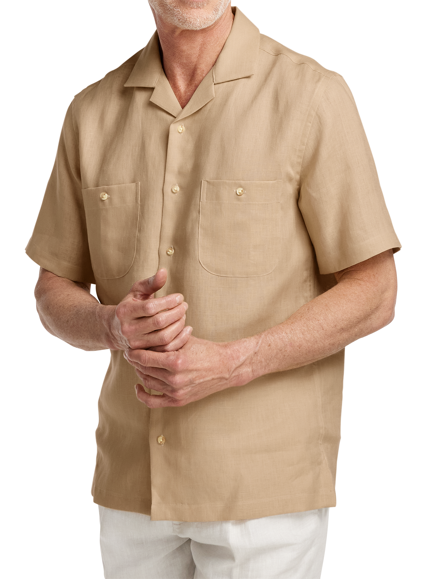 Linen Solid Casual Shirt - Tan