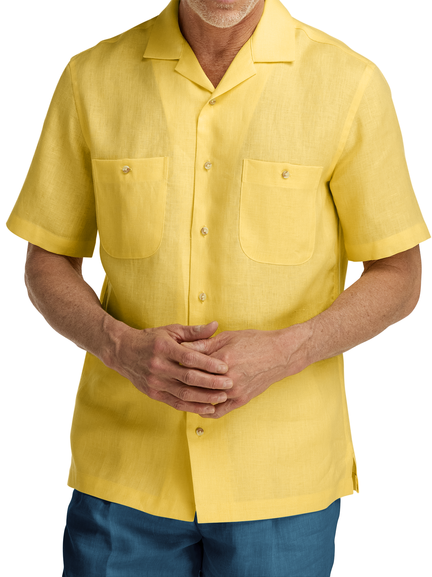 Linen Solid Casual Shirt - Yellow