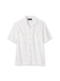Linen Blend Solid Casual Shirt - White